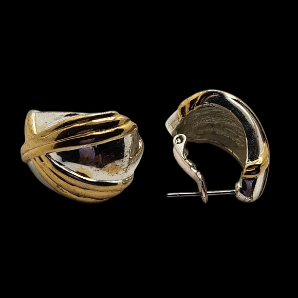 Elegant Gold and Silver Knot Earrings Set - Picture 8 of 9